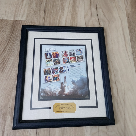 1980s Celebrate The Century Postage Stamps Framed Wall Art